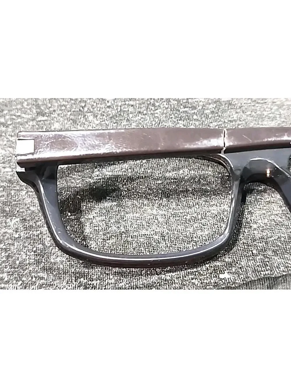 Mikli Starck Biocity PL1105 Crack Arm Brown Rectangle Eyeglasses 56-17 140 Read